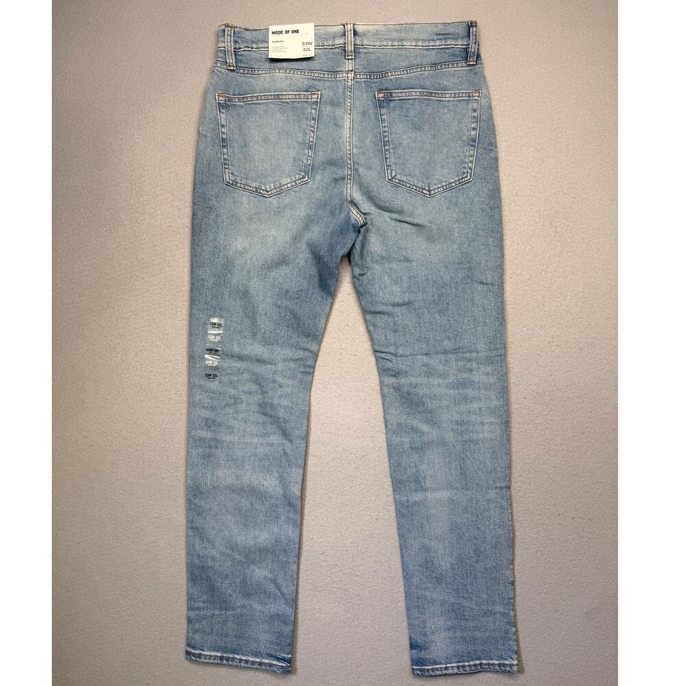 Mode of One Men's Slim-Fit Jeans, Canal blue 33x32 $70